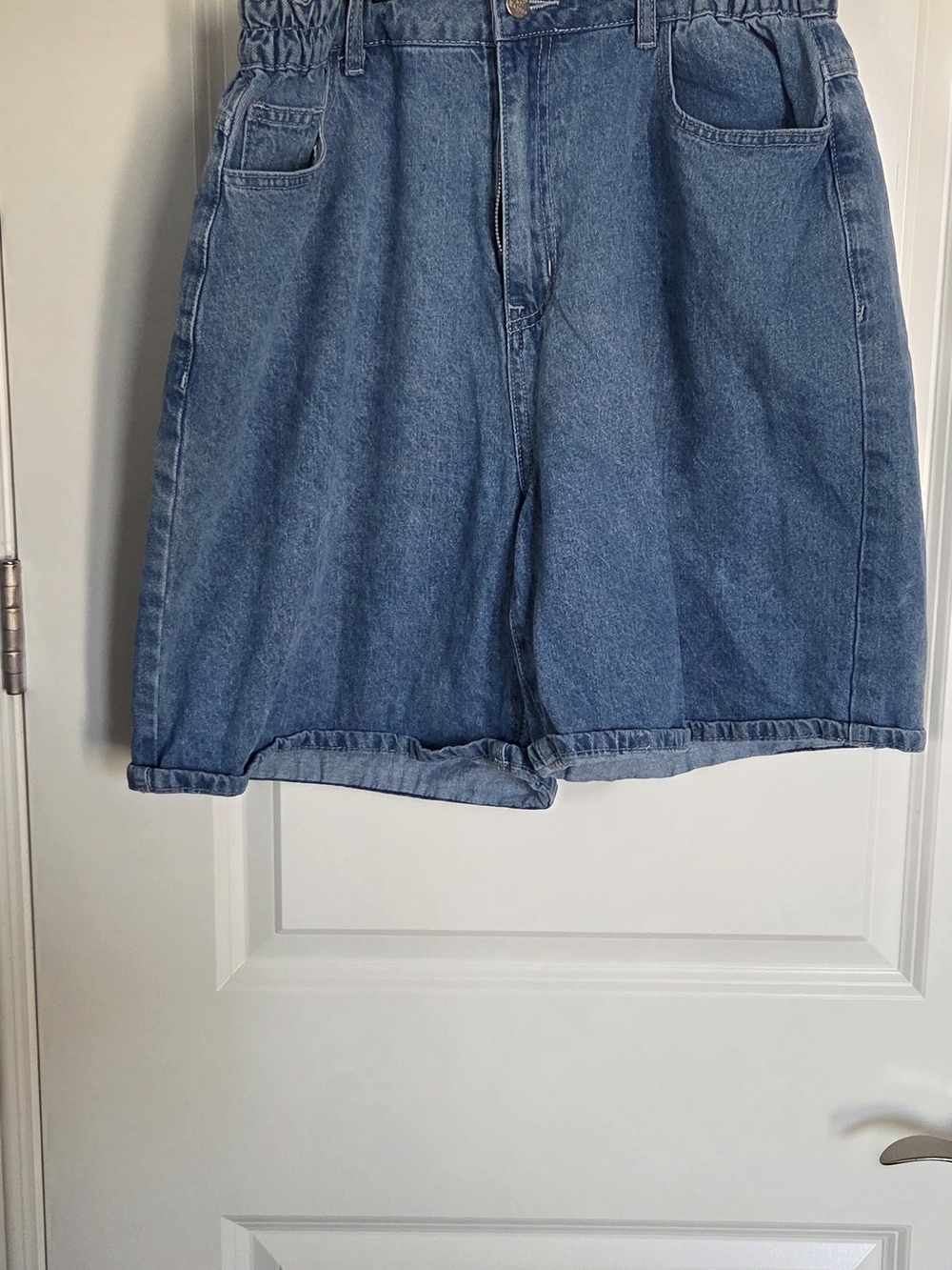 Shiny By Nature High-Rise Light Blue Denim Shorts